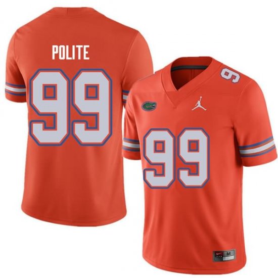 Men's Florida Gators #99 Jachai Polite NCAA Jordan Brand Orange Authentic Stitched College Football Jersey AHV5162CS